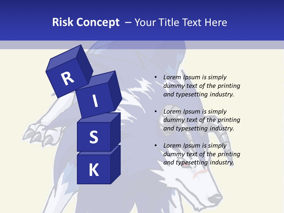 A Picture Of A Wolf With A Blue Background PowerPoint Template