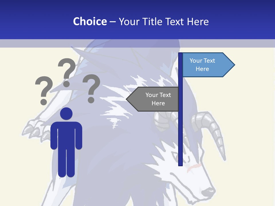 A Picture Of A Wolf With A Blue Background PowerPoint Template
