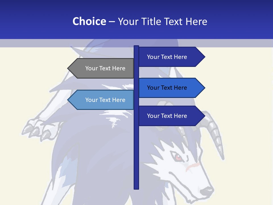 A Picture Of A Wolf With A Blue Background PowerPoint Template