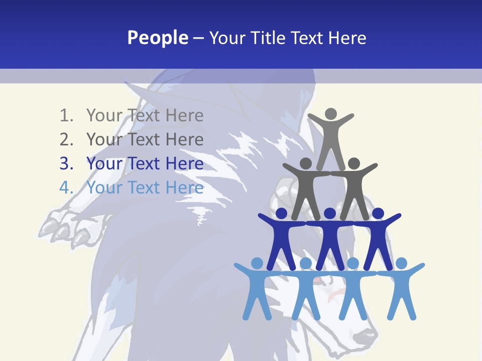 A Picture Of A Wolf With A Blue Background PowerPoint Template