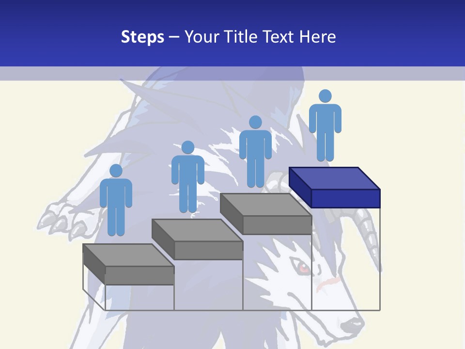 A Picture Of A Wolf With A Blue Background PowerPoint Template