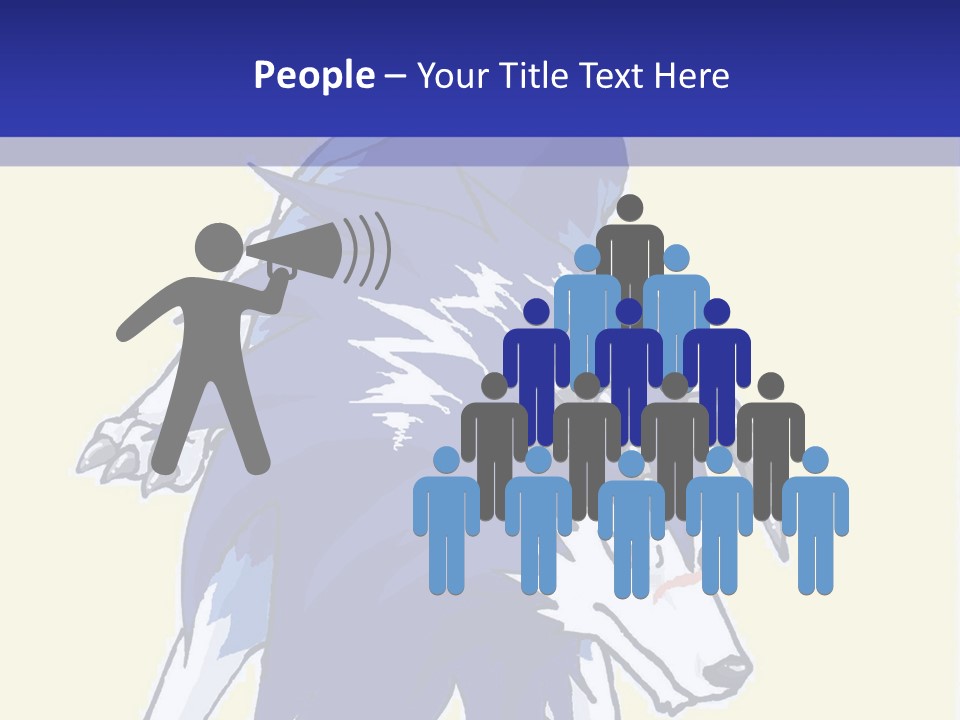 A Picture Of A Wolf With A Blue Background PowerPoint Template