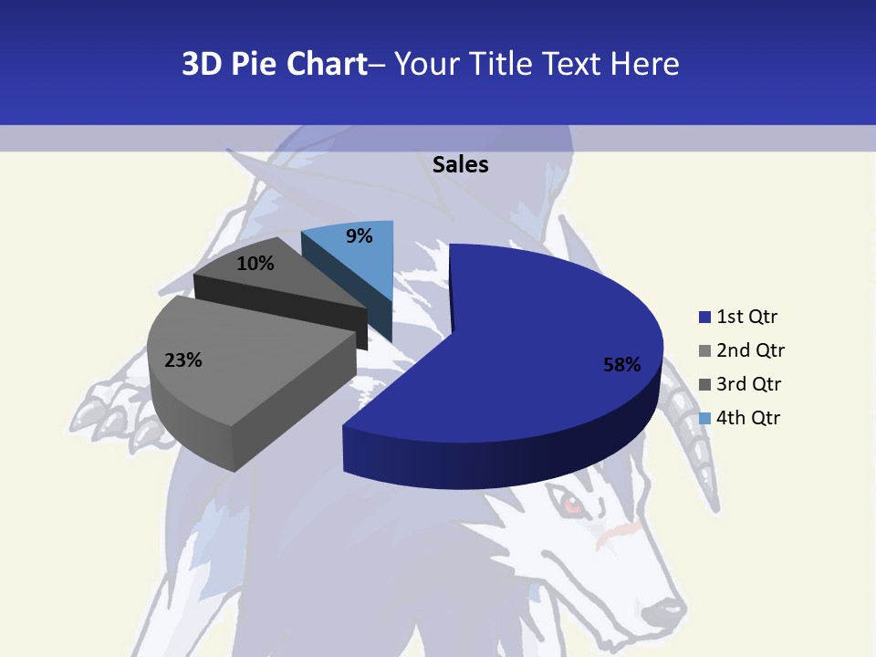 A Picture Of A Wolf With A Blue Background PowerPoint Template