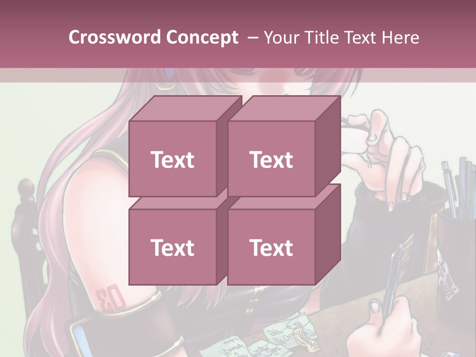 A Woman Sitting At A Desk Writing On A Piece Of Paper PowerPoint Template