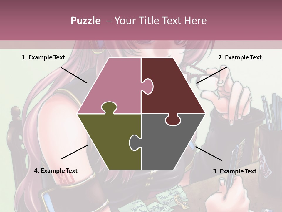 A Woman Sitting At A Desk Writing On A Piece Of Paper PowerPoint Template