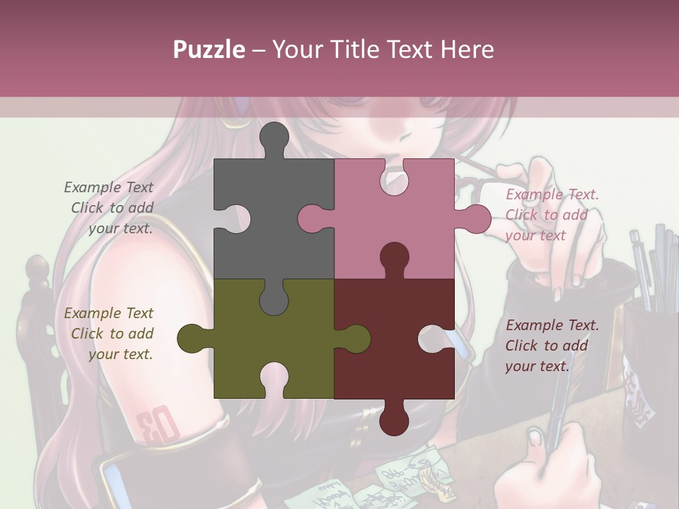 A Woman Sitting At A Desk Writing On A Piece Of Paper PowerPoint Template