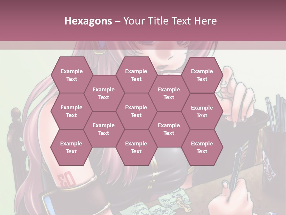 A Woman Sitting At A Desk Writing On A Piece Of Paper PowerPoint Template