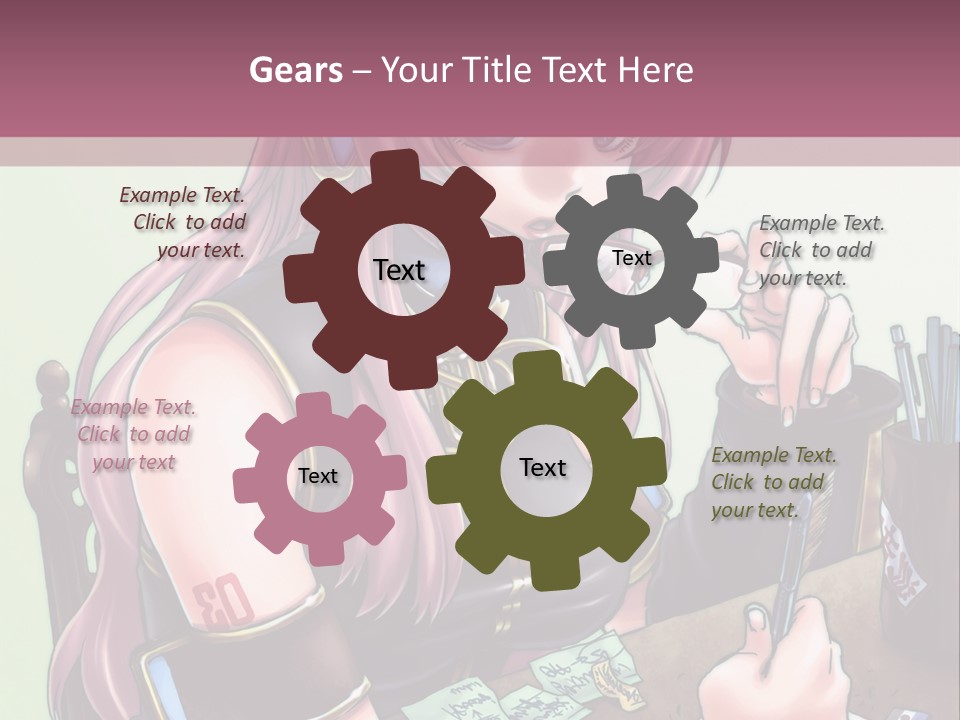 A Woman Sitting At A Desk Writing On A Piece Of Paper PowerPoint Template