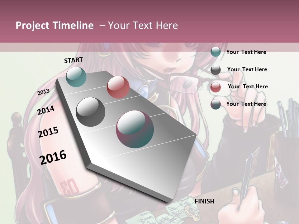 A Woman Sitting At A Desk Writing On A Piece Of Paper PowerPoint Template