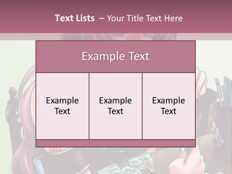 A Woman Sitting At A Desk Writing On A Piece Of Paper PowerPoint Template