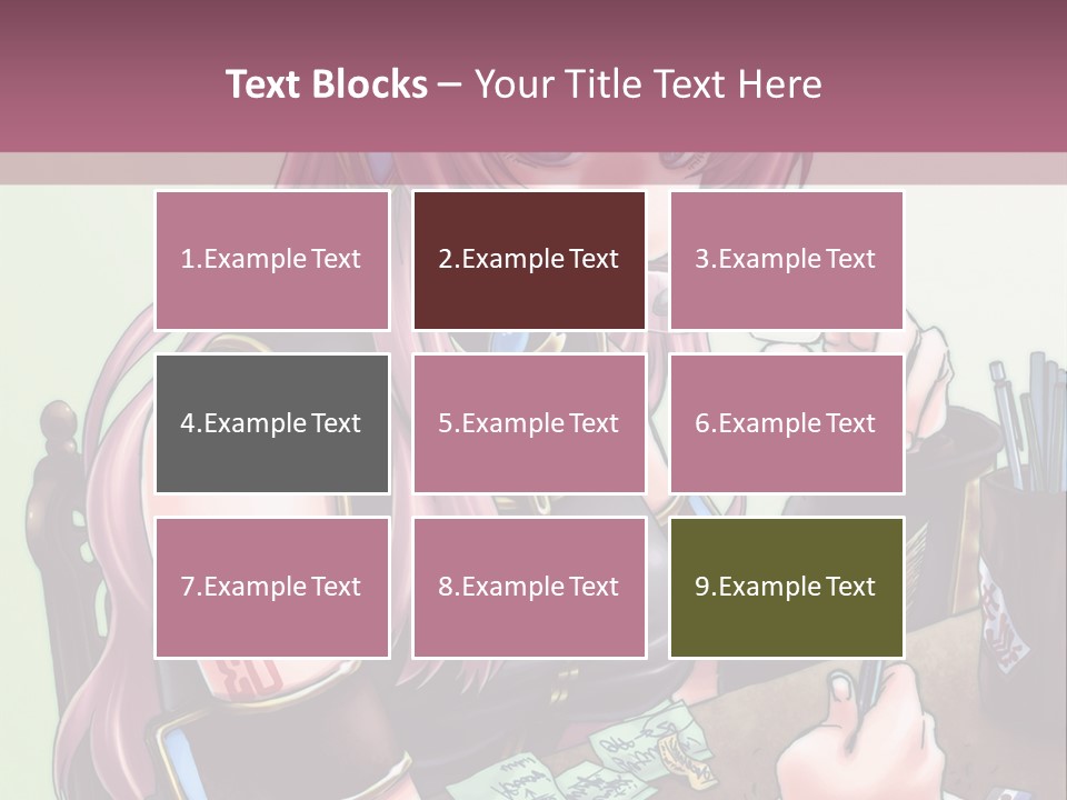 A Woman Sitting At A Desk Writing On A Piece Of Paper PowerPoint Template