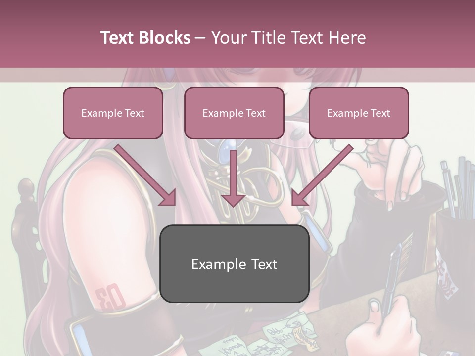 A Woman Sitting At A Desk Writing On A Piece Of Paper PowerPoint Template