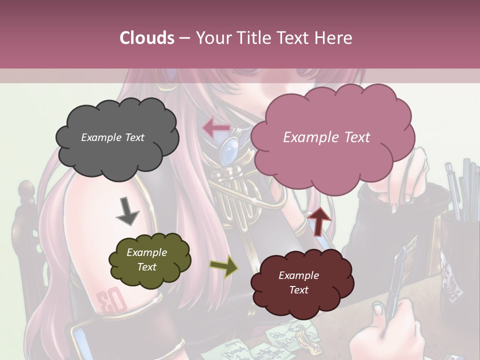 A Woman Sitting At A Desk Writing On A Piece Of Paper PowerPoint Template