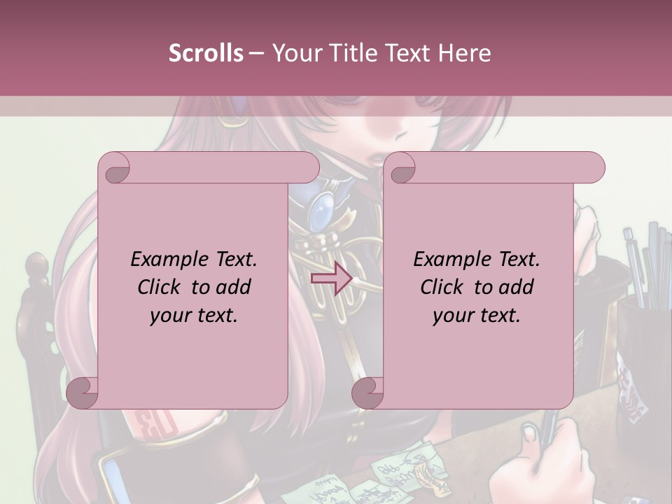 A Woman Sitting At A Desk Writing On A Piece Of Paper PowerPoint Template