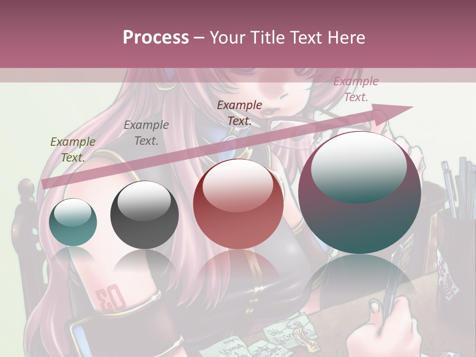 A Woman Sitting At A Desk Writing On A Piece Of Paper PowerPoint Template