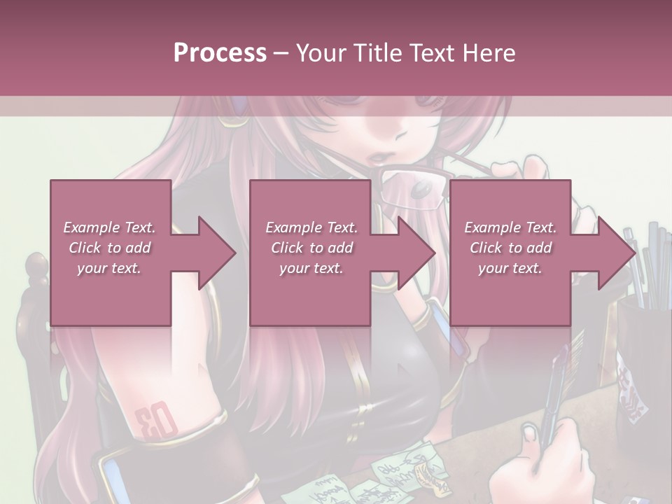A Woman Sitting At A Desk Writing On A Piece Of Paper PowerPoint Template