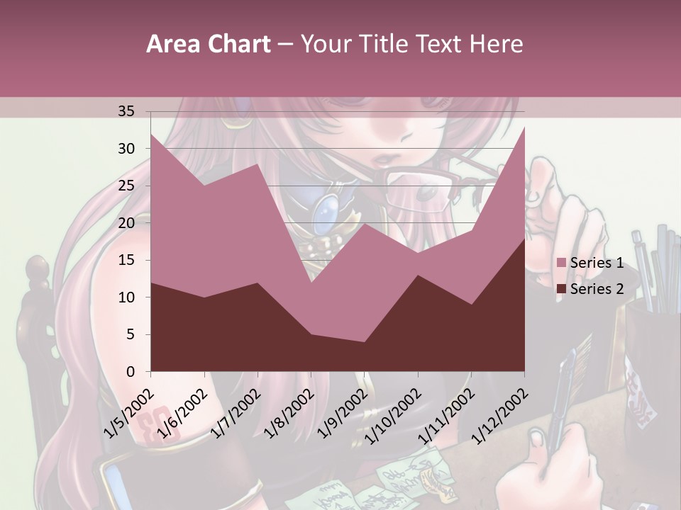 A Woman Sitting At A Desk Writing On A Piece Of Paper PowerPoint Template