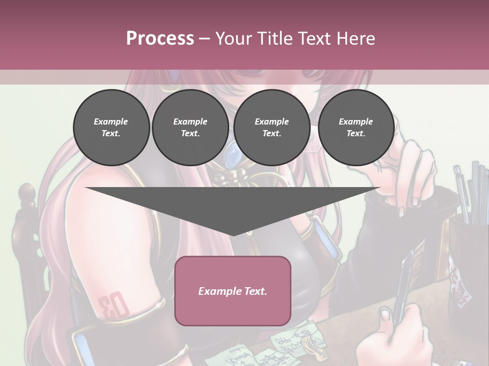 A Woman Sitting At A Desk Writing On A Piece Of Paper PowerPoint Template