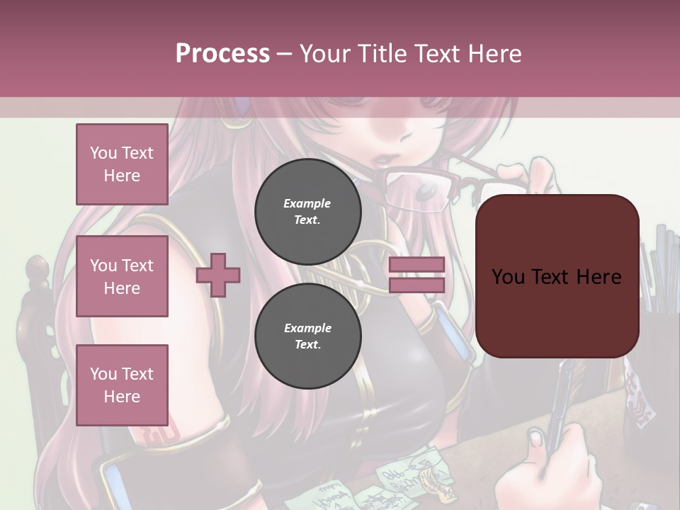 A Woman Sitting At A Desk Writing On A Piece Of Paper PowerPoint Template