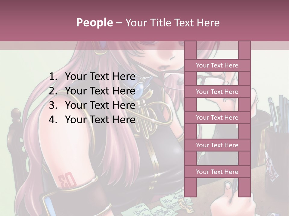 A Woman Sitting At A Desk Writing On A Piece Of Paper PowerPoint Template