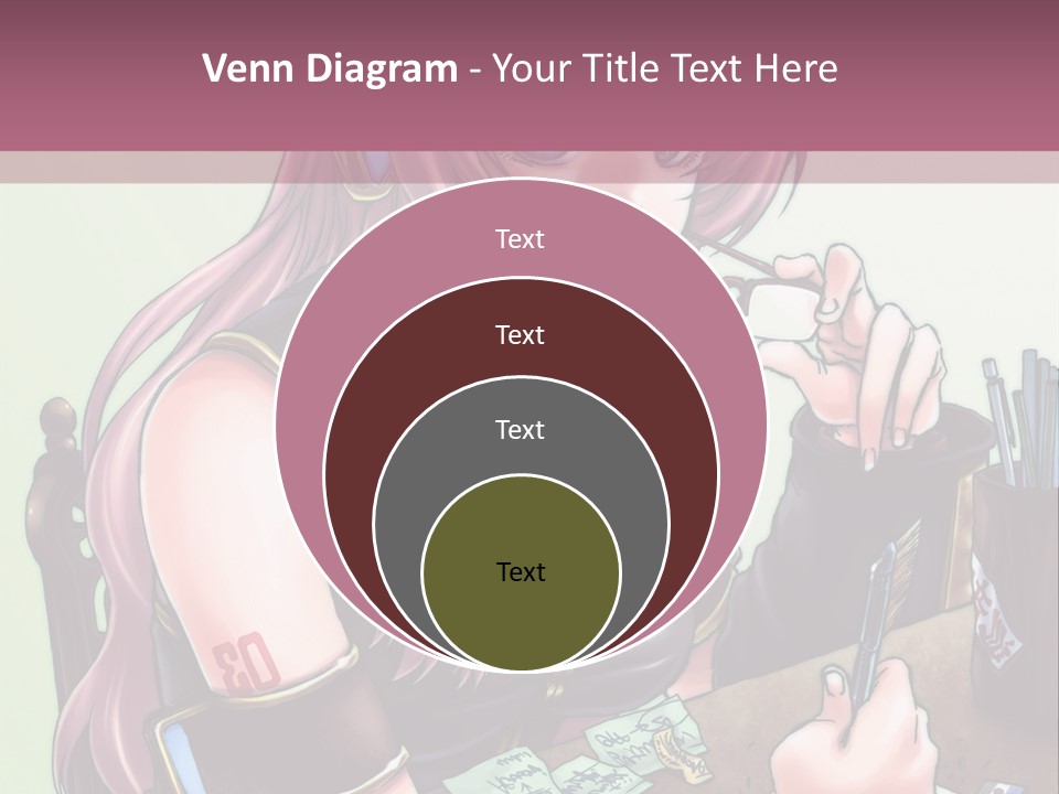 A Woman Sitting At A Desk Writing On A Piece Of Paper PowerPoint Template