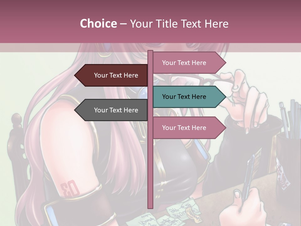 A Woman Sitting At A Desk Writing On A Piece Of Paper PowerPoint Template