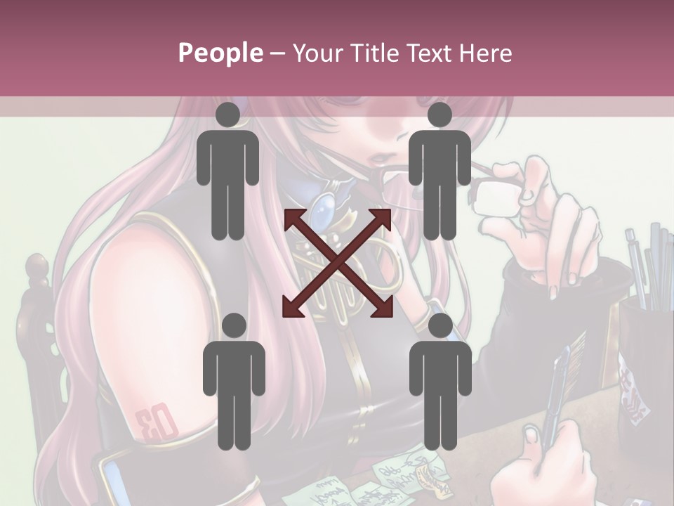 A Woman Sitting At A Desk Writing On A Piece Of Paper PowerPoint Template