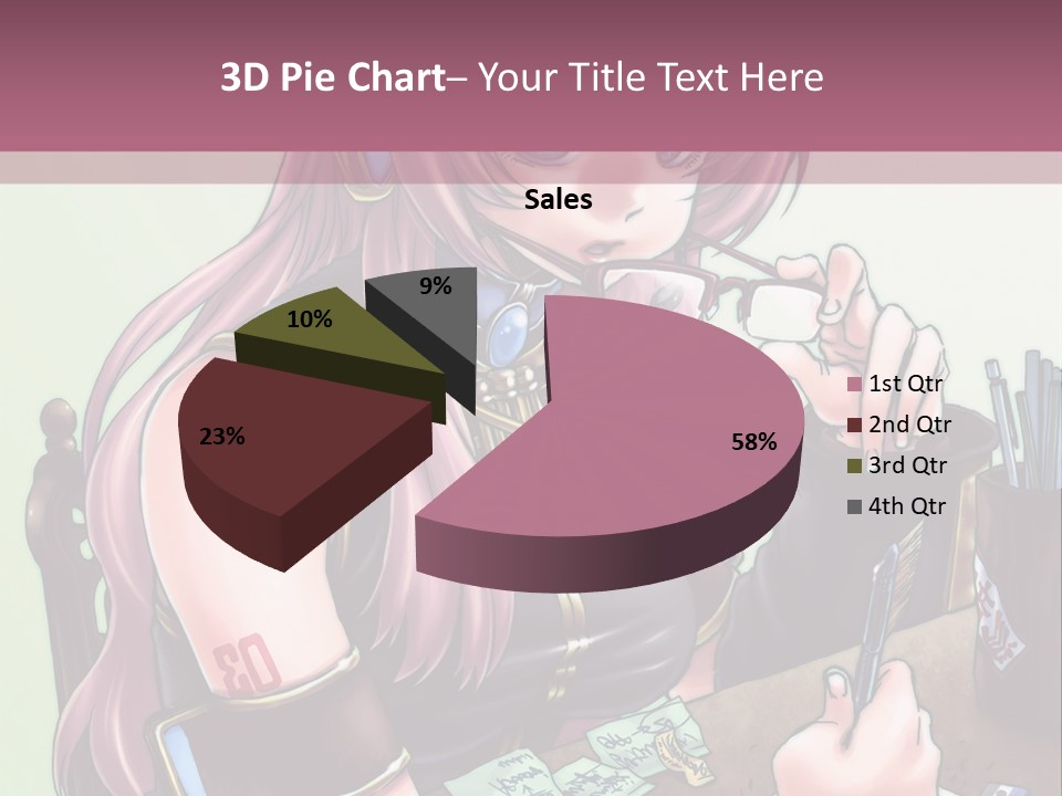 A Woman Sitting At A Desk Writing On A Piece Of Paper PowerPoint Template
