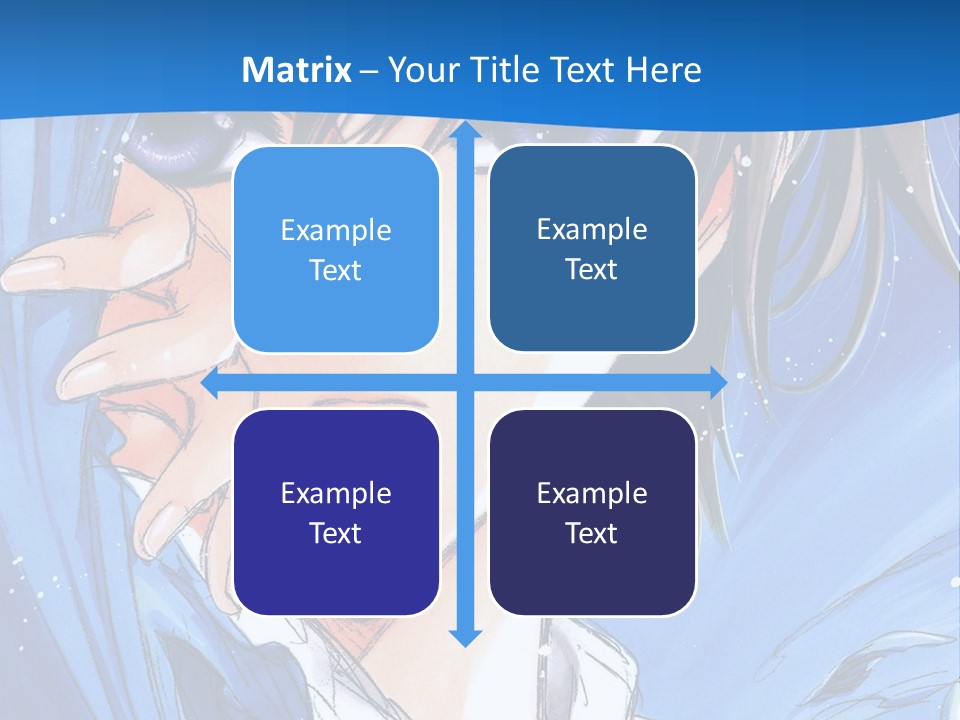 A Anime Character With Blue Eyes And A White Shirt PowerPoint Template