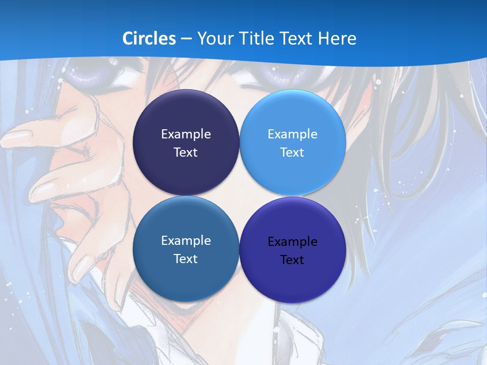 A Anime Character With Blue Eyes And A White Shirt PowerPoint Template