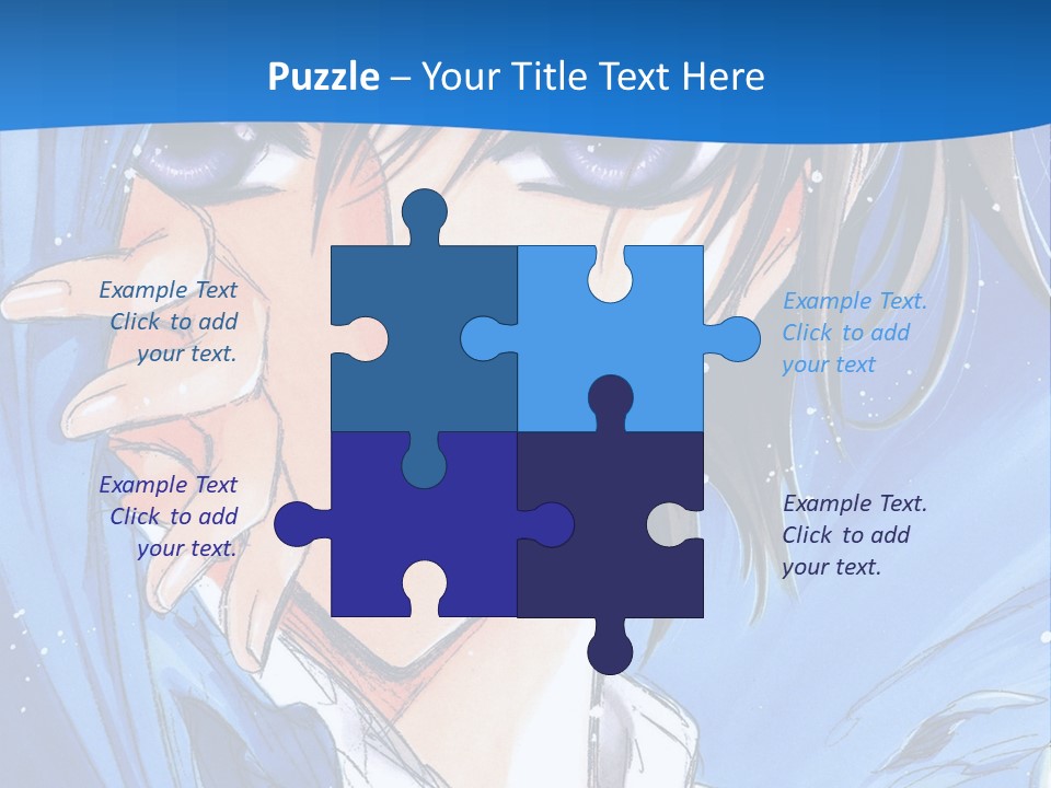A Anime Character With Blue Eyes And A White Shirt PowerPoint Template