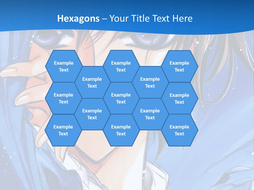 A Anime Character With Blue Eyes And A White Shirt PowerPoint Template
