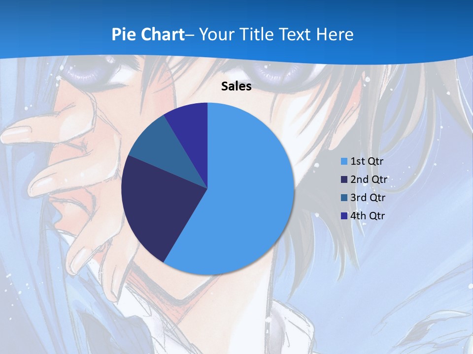 A Anime Character With Blue Eyes And A White Shirt PowerPoint Template
