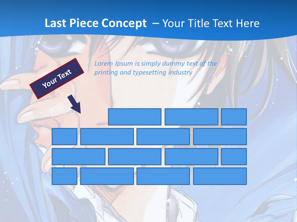 A Anime Character With Blue Eyes And A White Shirt PowerPoint Template