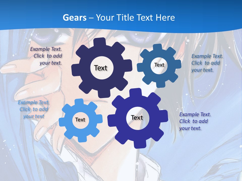 A Anime Character With Blue Eyes And A White Shirt PowerPoint Template