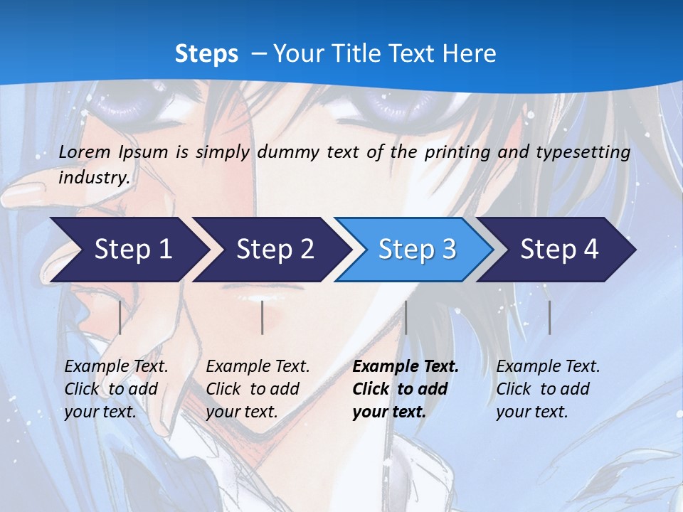 A Anime Character With Blue Eyes And A White Shirt PowerPoint Template