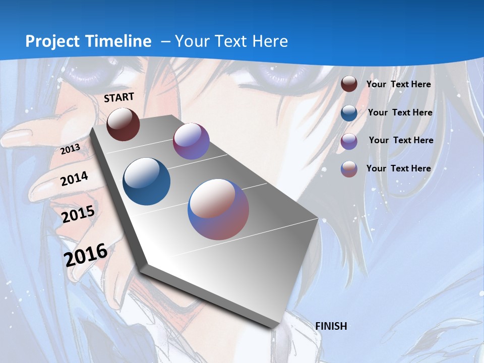 A Anime Character With Blue Eyes And A White Shirt PowerPoint Template