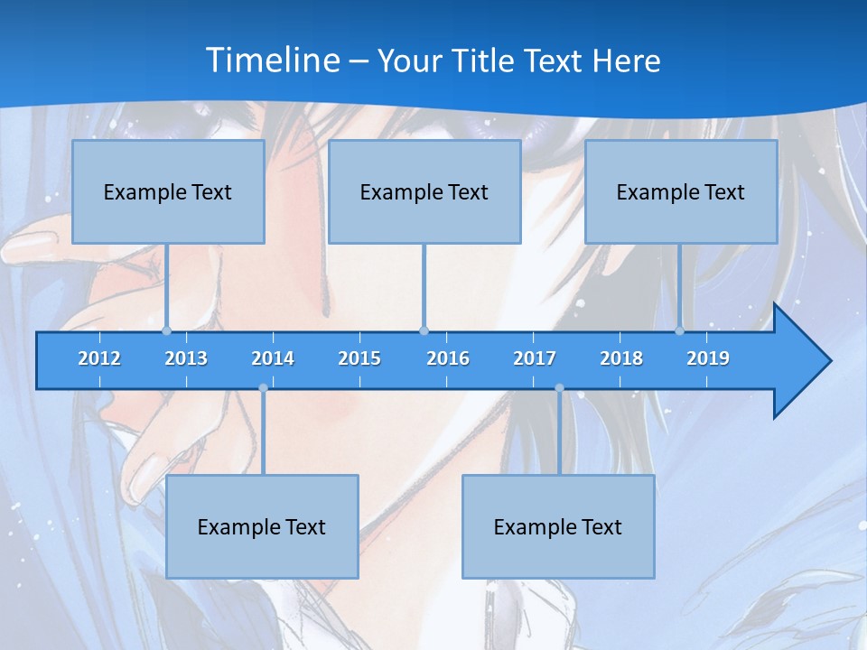 A Anime Character With Blue Eyes And A White Shirt PowerPoint Template