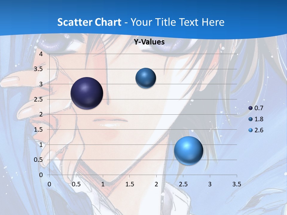 A Anime Character With Blue Eyes And A White Shirt PowerPoint Template