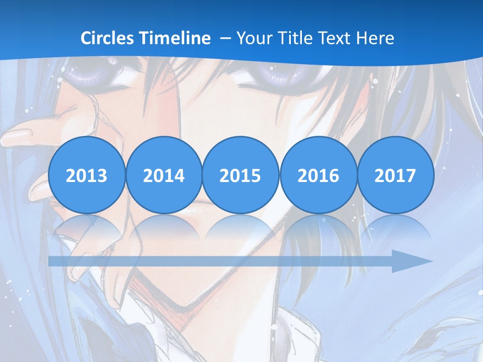 A Anime Character With Blue Eyes And A White Shirt PowerPoint Template