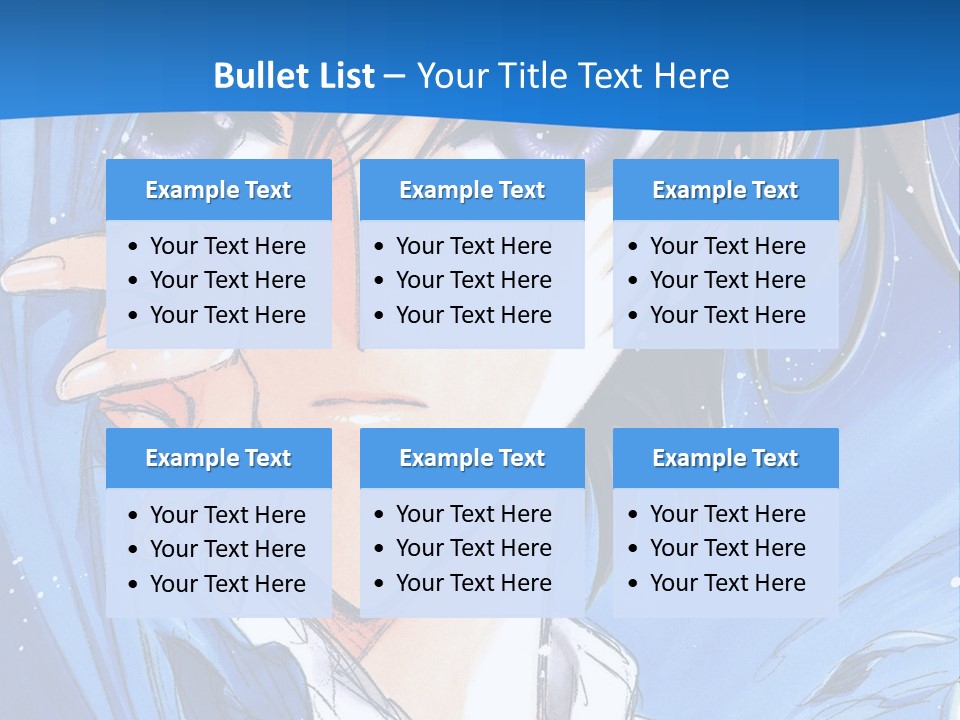 A Anime Character With Blue Eyes And A White Shirt PowerPoint Template