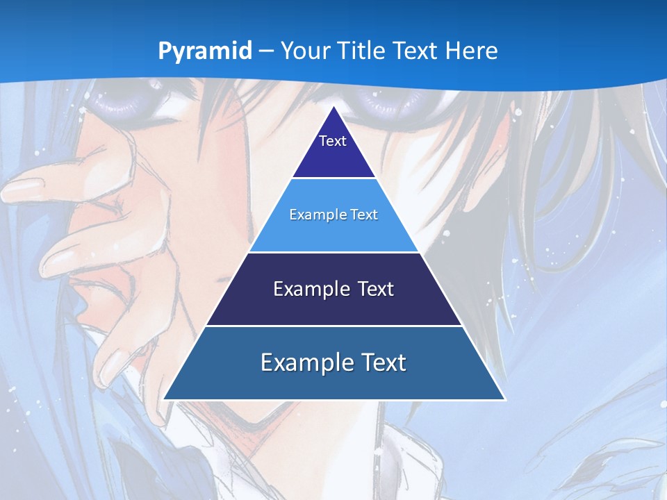 A Anime Character With Blue Eyes And A White Shirt PowerPoint Template