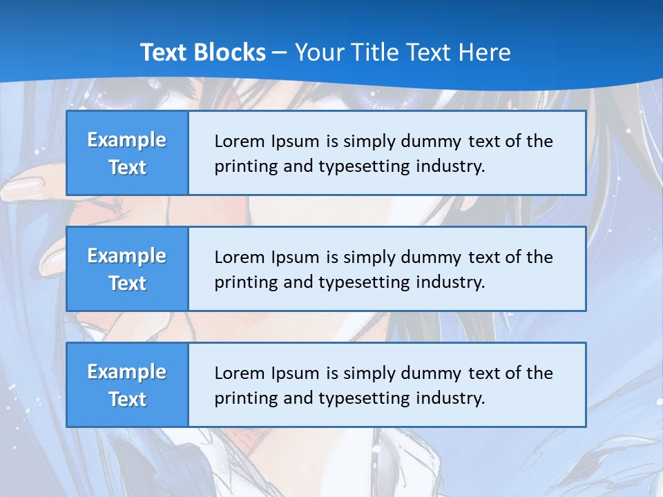 A Anime Character With Blue Eyes And A White Shirt PowerPoint Template