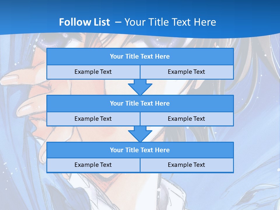 A Anime Character With Blue Eyes And A White Shirt PowerPoint Template