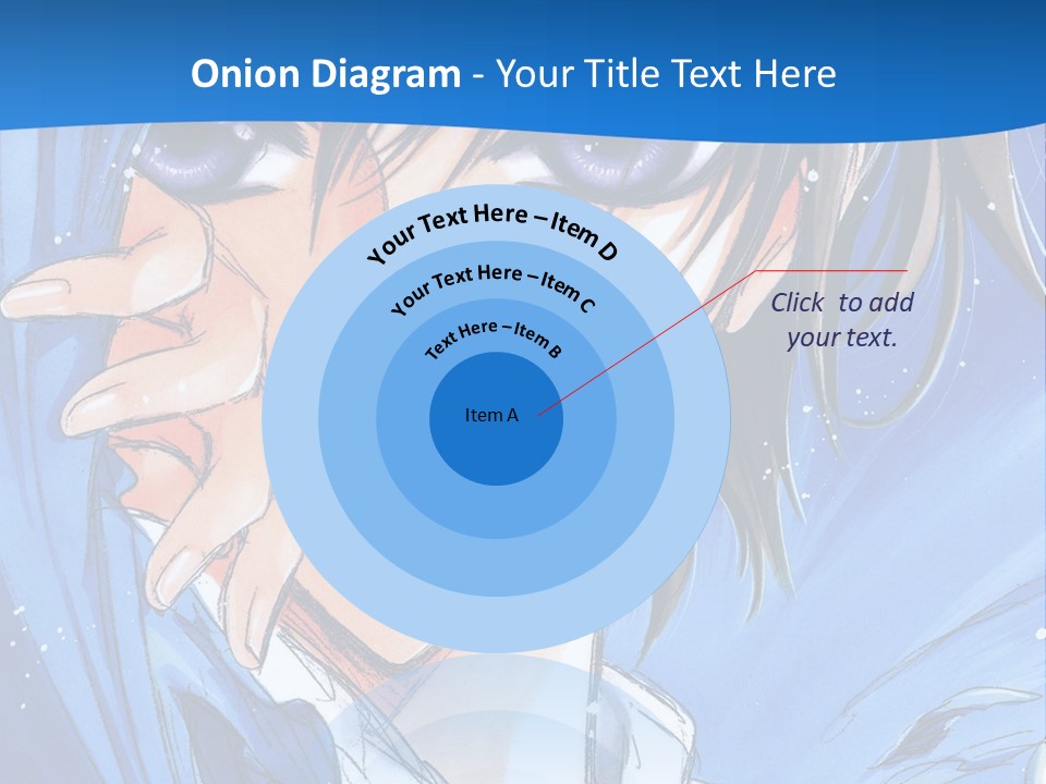 A Anime Character With Blue Eyes And A White Shirt PowerPoint Template