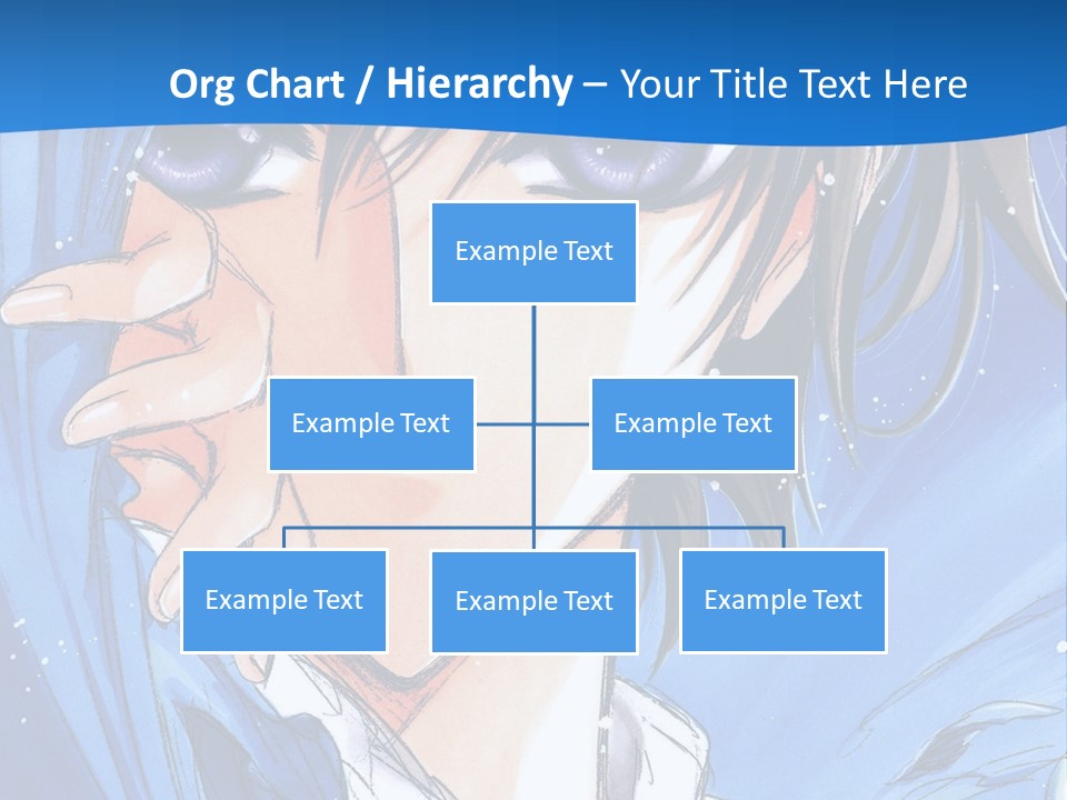 A Anime Character With Blue Eyes And A White Shirt PowerPoint Template