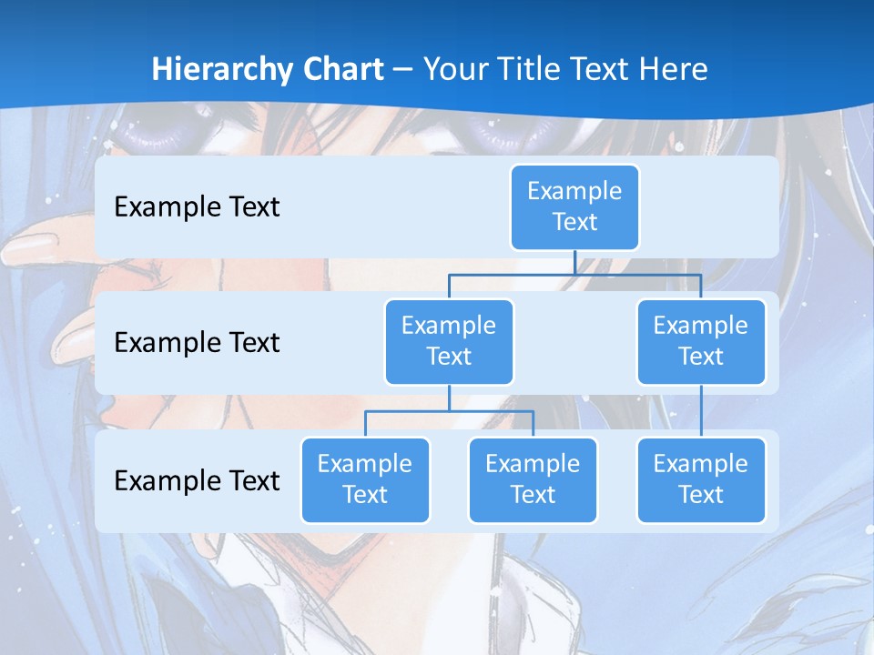 A Anime Character With Blue Eyes And A White Shirt PowerPoint Template