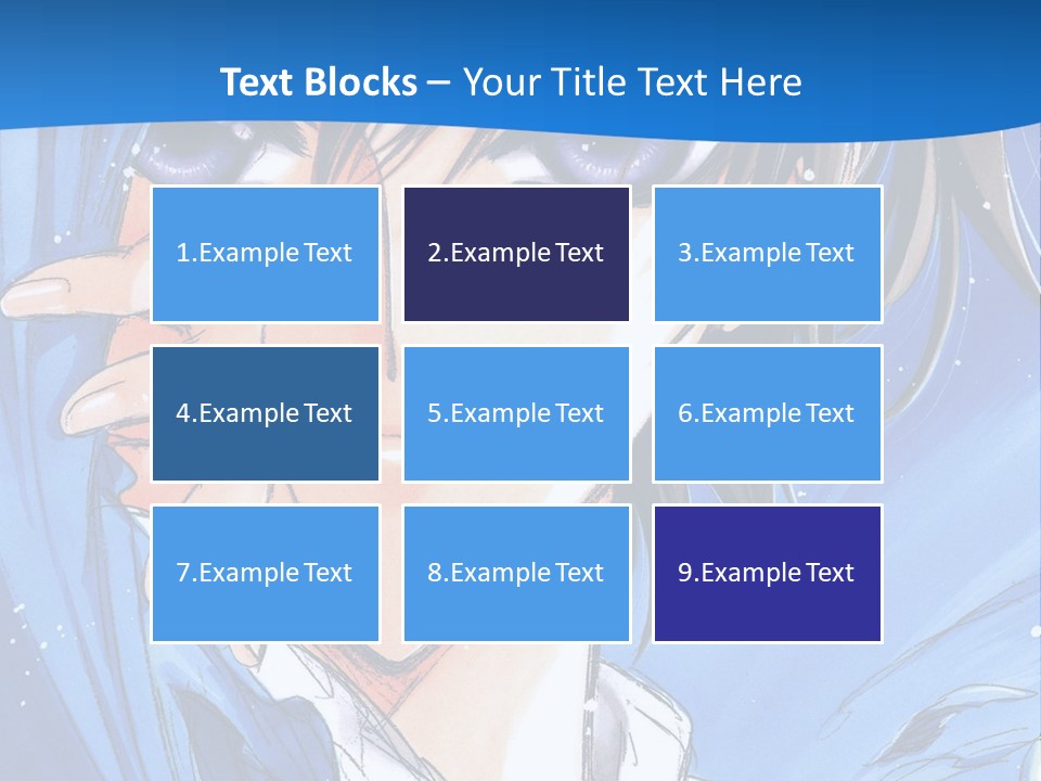 A Anime Character With Blue Eyes And A White Shirt PowerPoint Template