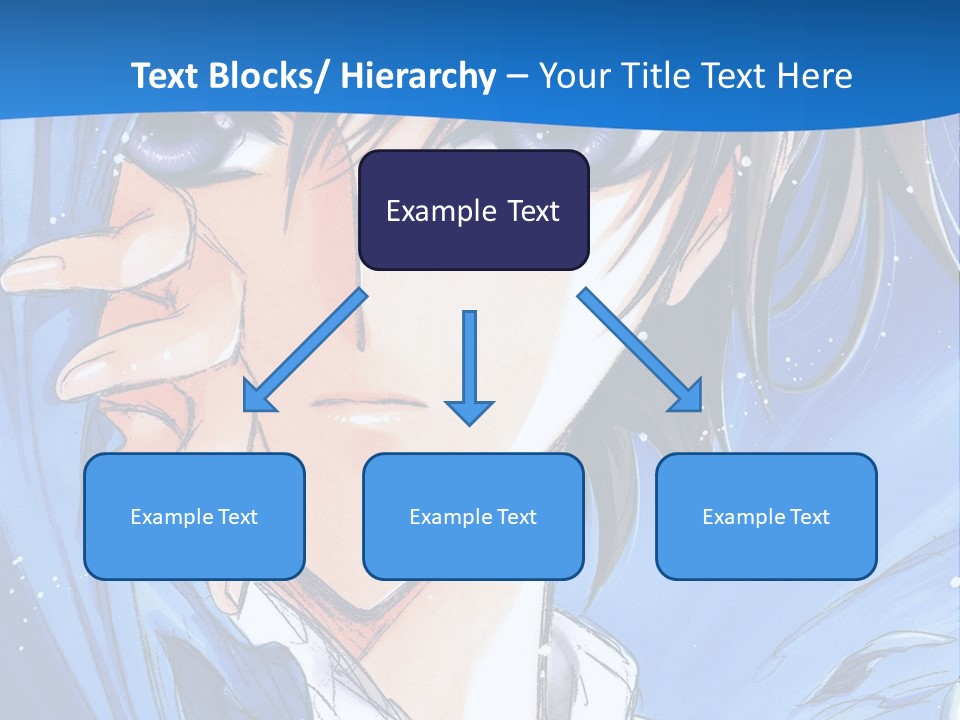 A Anime Character With Blue Eyes And A White Shirt PowerPoint Template