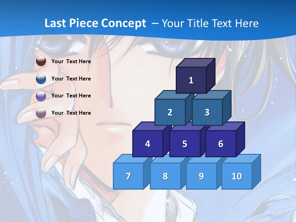 A Anime Character With Blue Eyes And A White Shirt PowerPoint Template